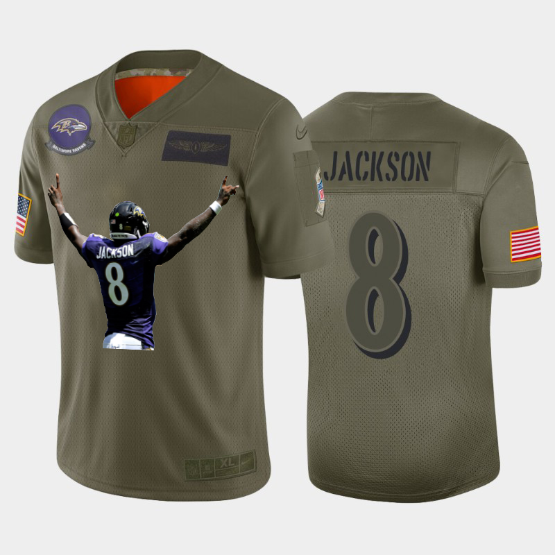 Baltimore Ravens #8 Lamar Jackson Team Hero 3 Vapor Limited Jersey Camo