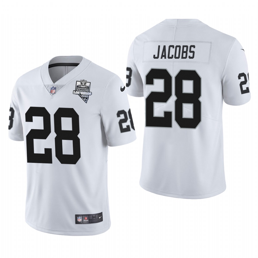 Las Vegas Raiders #28 Josh Jacobs Men's 2020 Inaugural Season Vapor Limited Jersey White