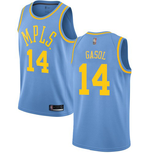 Los Angeles Lakers #14 Marc Gasol Royal Blue Womens Swingman Hardwood Classics Jersey Womens