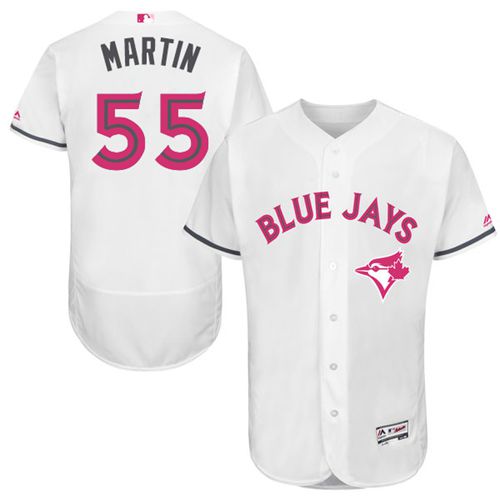 Toronto Blue Jays #55 Russell Martin White Flexbase Authentic Collection Mother's Day Stitched Jersey Men's