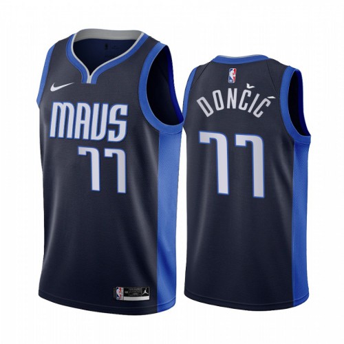 Dallas Dallas Mavericks #77 Luka Doncic Navy Youth Swingman 2020-21 Earned Edition Jersey Youth