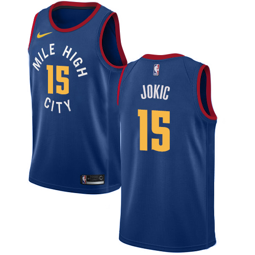 Denver Nuggets #15 Nikola Jokic Navy Swingman City Edition Jersey Mens