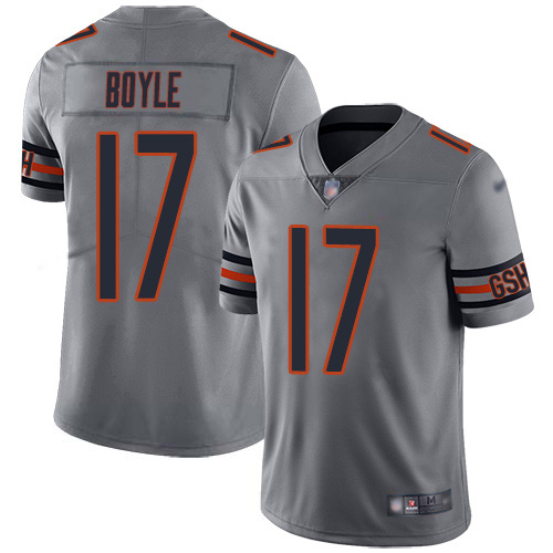 Bears #17 Tim Boyle Silver Men's Stitched Limited Inverted Legend Jersey
