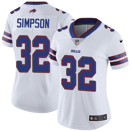 Buffalo Bills #32 O. J. Simpson White Women's Stitched Vapor Untouchable Limited Jersey Womens