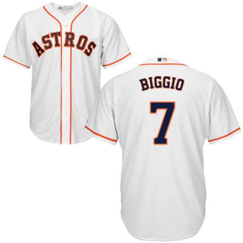 Houston Astros #7 Craig Biggio White Cool Base Stitched Youth Jersey Youth