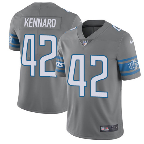 Detroit Lions #42 Devon Kennard Gray Men's Stitched Limited Rush Jersey Men's
