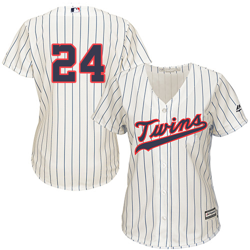Minnesota Twins #24 C.J. Cron Cream Strip Alternate Women's Stitched Jersey Womens
