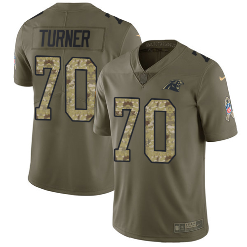 Carolina Panthers #70 Trai Turner Olive/Camo Youth Stitched Limited 2017 Salute to Service Jersey Youth