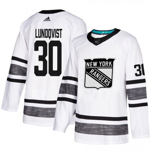 Adidas New York Rangers #30 Henrik Lundqvist White Authentic 2019 All-Star Stitched Jersey Men's