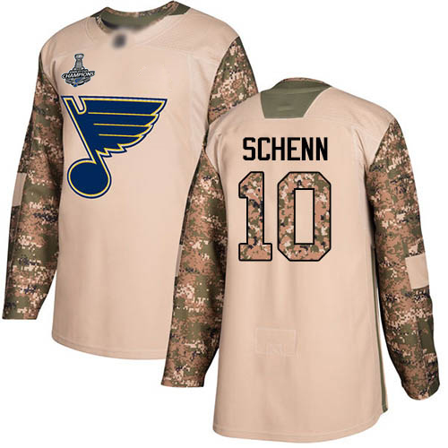 Adidas St. Louis Blues #10 Brayden Schenn Camo Authentic 2017 Veterans Day Stanley Cup Champions Stitched Youth Jersey Youth