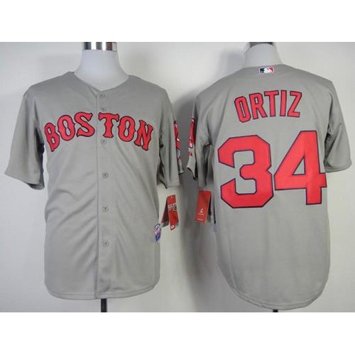 Boston Red Sox #34 David Ortiz Grey Stitched Jersey Men's