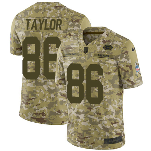 Green Bay Packers #86 Malik Taylor Camo Youth Stitched Limited 2018 Salute To Service Jersey Youth