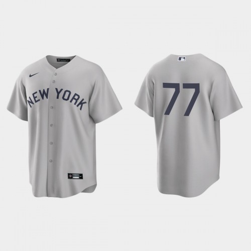 New York New York Yankees #77 Clint Frazier Men's Gray 2021 Field of Dreams Game Jersey Men's