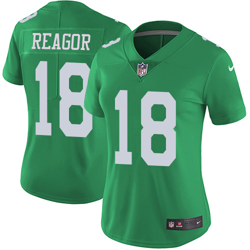 Philadelphia Eagles #18 Jalen Reagor Green Women's Stitched Limited Rush Jersey Womens