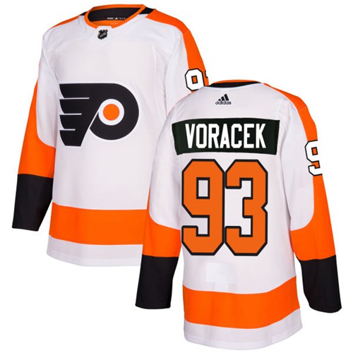 Adidas Philadelphia Flyers #93 Jakub Voracek White Road Authentic Stitched Jersey Men's