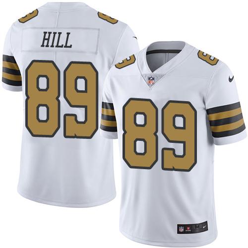 New Orleans Saints #89 Josh Hill White Men's Stitched Limited Rush Jersey Men's