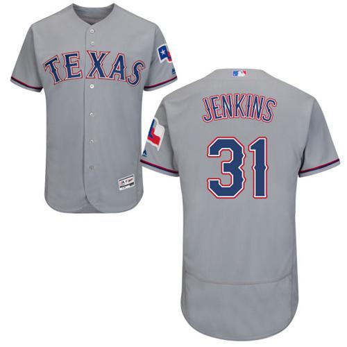 Texas Rangers #31 Ferguson Jenkins Grey Flexbase Authentic Collection Stitched Jersey Men's