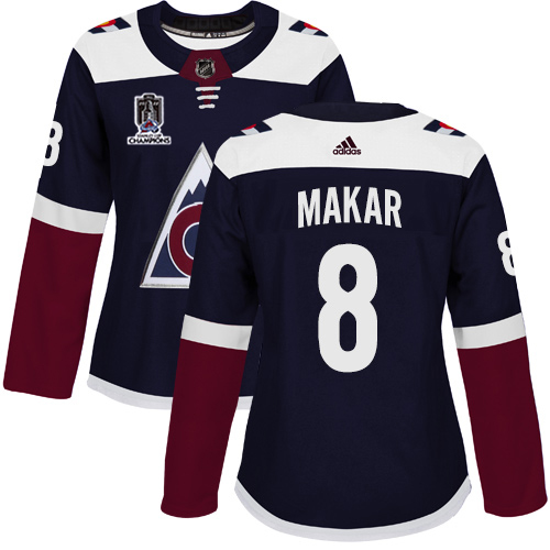 Adidas Colorado Avalanche #8 Cale Makar Navy Women's 2022 Stanley Cup Champions Alternate Authentic Stitched Jersey Womens