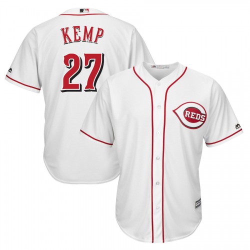 Men's Cincinnati Reds #27 Matt Kemp Majestic White Home Official Cool Base Player Jersey Men's