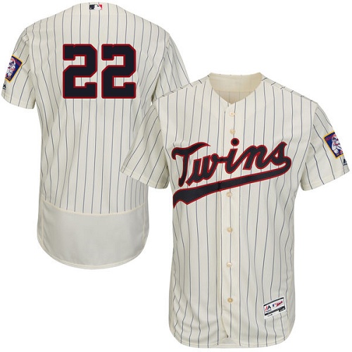 Minnesota Twins #22 Miguel Sano Cream Strip Flexbase Authentic Collection Stitched Jersey Men's