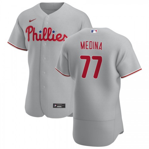 Philadelphia Philadelphia Phillies #77 Adonis Medina Men's Gray Road 2020 Authentic Player Jersey Men's