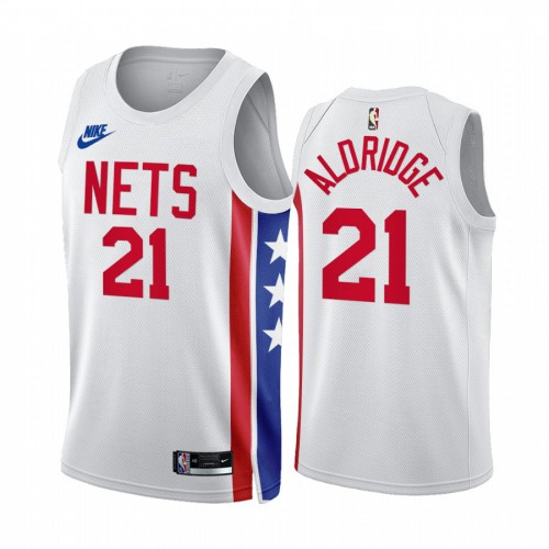 Brooklyn Nets #21 LaMarcus Aldridge White 2022-23 Mens Classic Edition Jersey Mens