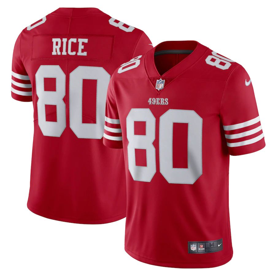 San Francisco 49ers #80 Jerry Rice Scarlet Men's 2022-23 Limited Stitched Vapor Untouchable Jersey
