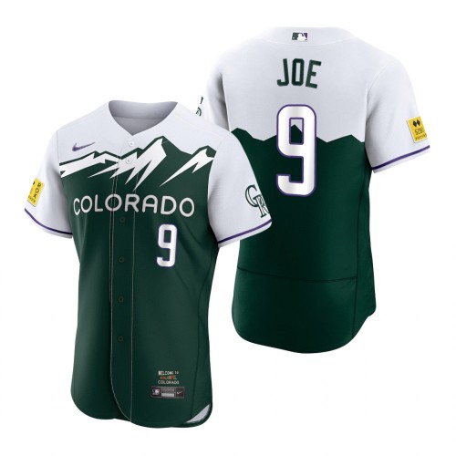 Colorado Colorado Rockies #9 Connor Joe Green Men's Authentic 2022 City Connect Jersey Men's