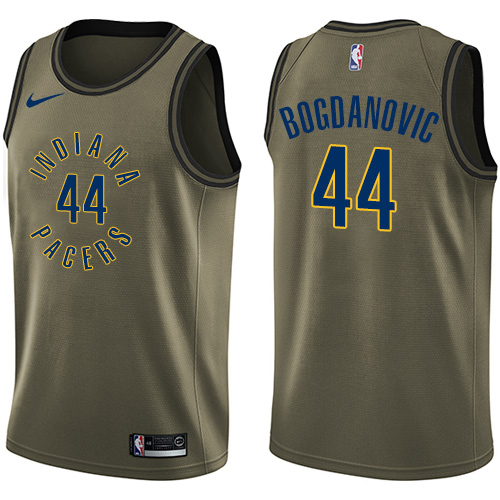 Indiana Pacers #44 Bojan Bogdanovic Green Salute to Service Youth Swingman Jersey Youth