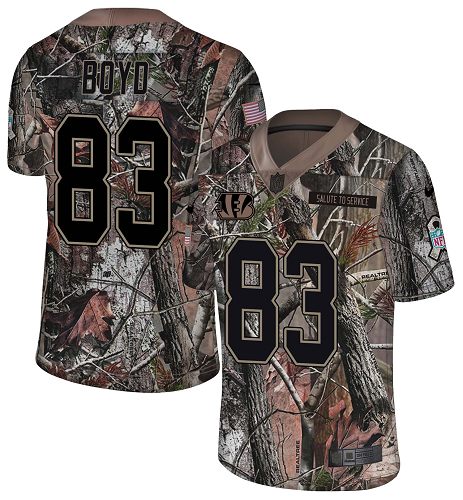 Bengals #83 Tyler Boyd Camo Men's Stitched Limited Rush Realtree Jersey