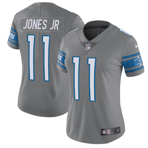 Detroit Lions #11 Marvin Jones Jr Gray Women's Stitched Limited Rush Jersey Womens