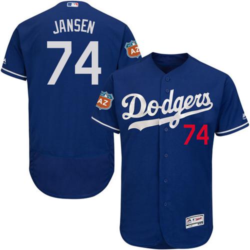 Los Angeles Dodgers #74 Kenley Jansen Blue Flexbase Authentic Collection Stitched Jersey Men's