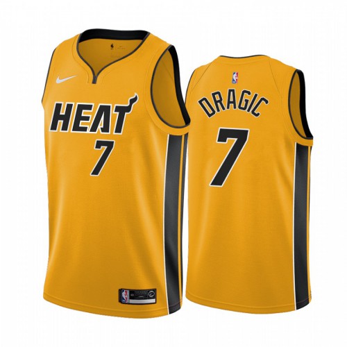 Miami Miami Heat #7 Goran Dragic Yellow Youth Swingman 2020-21 Earned Edition Jersey Youth