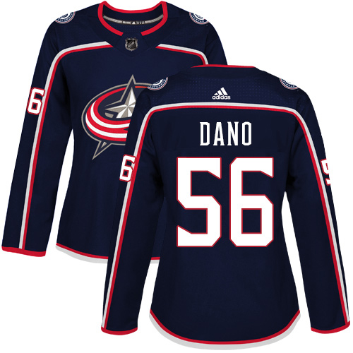Adidas Columbus Blue Jackets #56 Marko Dano Navy Blue Home Authentic Women's Stitched Jersey Womens