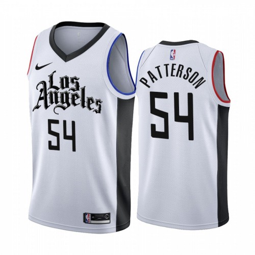 Los Angeles Clippers #54 Patrick Patterson 2019-20 White Los Angeles City Edition Jersey Mens