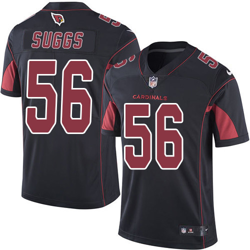 Arizona Cardinals #56 Terrell Suggs Black Men's Stitched Limited Rush Jersey Men's