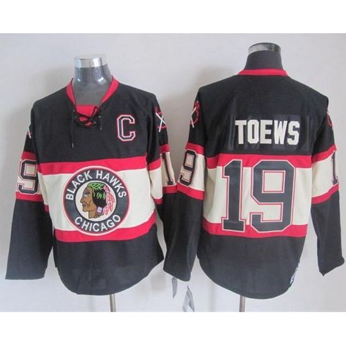 Chicago Blackhawks #19 Jonathan Toews Black Third CCM Stitched Jersey Men's