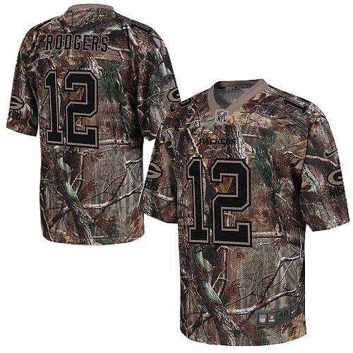 Packers #12 Aaron Rodgers Camo Youth Stitched Realtree Elite Jersey