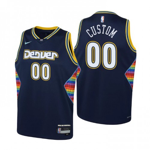 Denver Nuggets Custom Youth Navy 2021/22 Swingman Jersey - City Edition