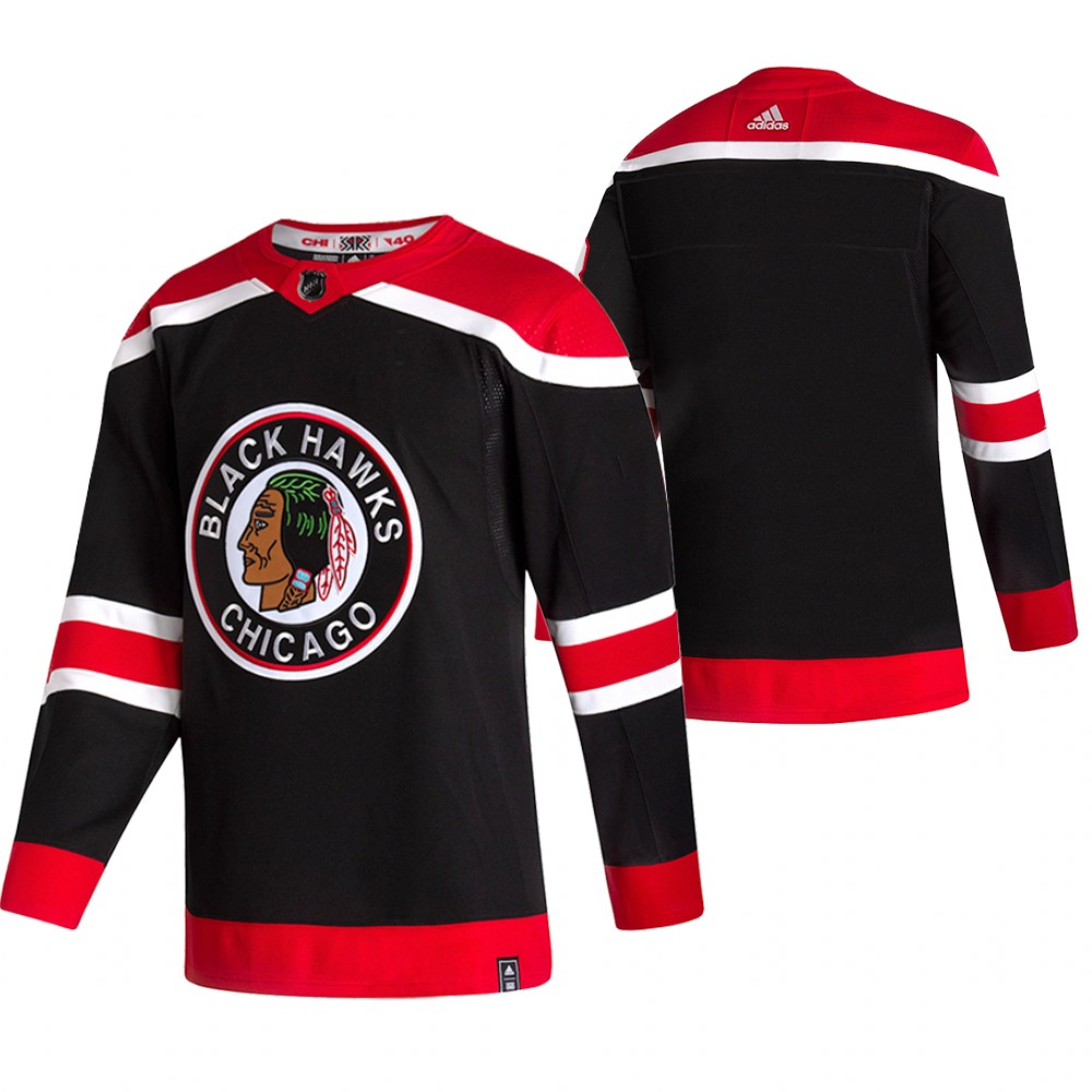 Chicago Blackhawks Blank Black Men's Adidas 2020-21 Reverse Retro Alternate Jersey