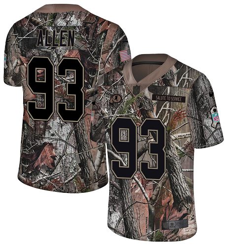 Commanders #93 Jonathan Allen Camo Youth Stitched Limited Rush Realtree Jersey