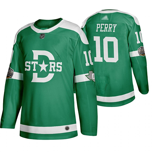 Adidas Dallas Stars #10 Corey Perry Green Authentic 2020 Winter Classic Stitched Jersey Men's