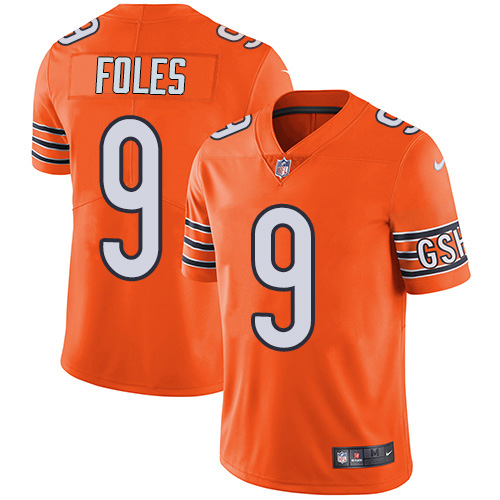 Chicago Bears #9 Nick Foles Orange Men's Stitched Limited Rush Jersey Men's