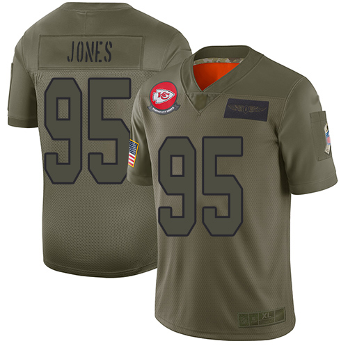 Chiefs #95 Chris Jones Camo Men's Stitched Limited 2019 Salute To Service Jersey
