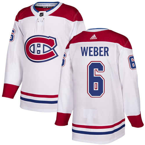 Adidas Montreal Canadiens #6 Shea Weber White Authentic Stitched Youth Jersey Youth