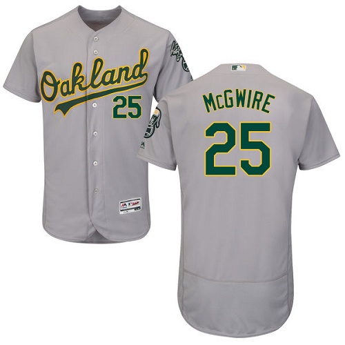 Oakland Athletics #25 Mark McGwire Grey Flexbase Authentic Collection Stitched Jersey Men's