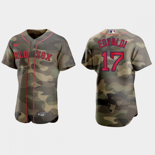 Boston Boston Red Sox #17 Mathan Eovaldi Men's 2021 Armed Forces Day Authentic Jersey -Camo Men's