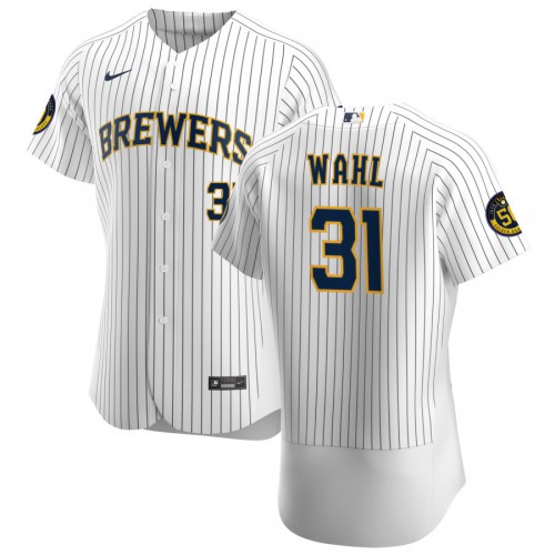 Milwaukee Milwaukee Brewers #31 Bobby Wahl Men's White Home 2020 Authentic Player Jersey Men's