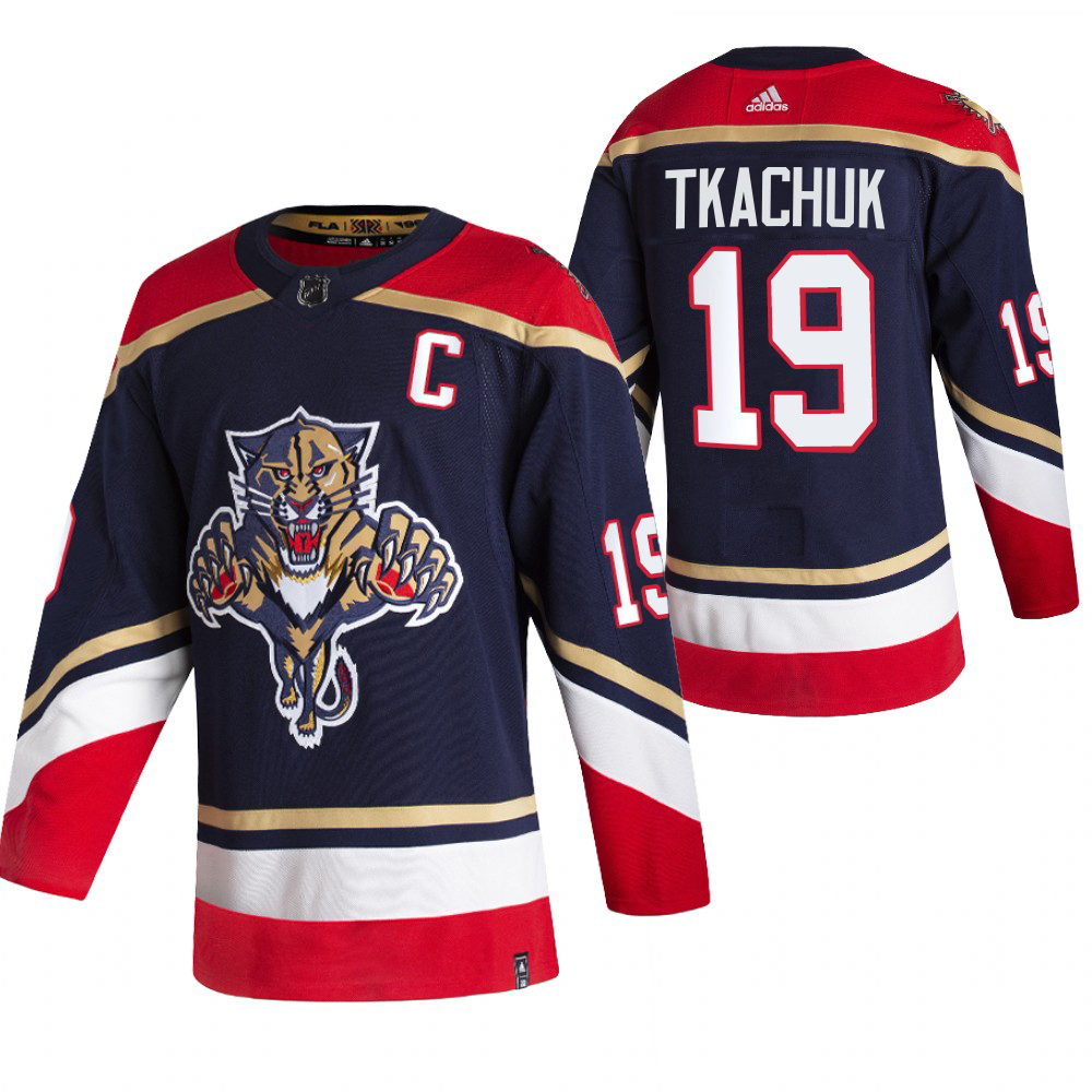 Florida Panthers #19 Matthew Tkachuk Black Men's Adidas 2020-21 Reverse Retro Alternate Jersey