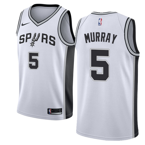 San Antonio Spurs #5 Dejounte Murray White Swingman Association Edition Jersey Mens